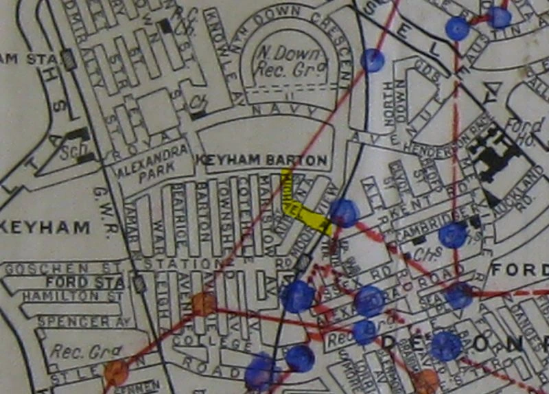 WWII bomb map of Plymouth
